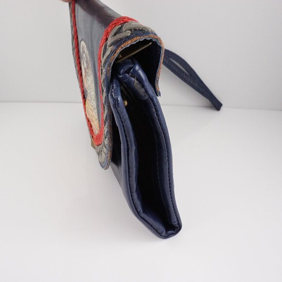 Leather Pineapple Conure Wristlet / Crossbody Wallet - Picture 6 of 12